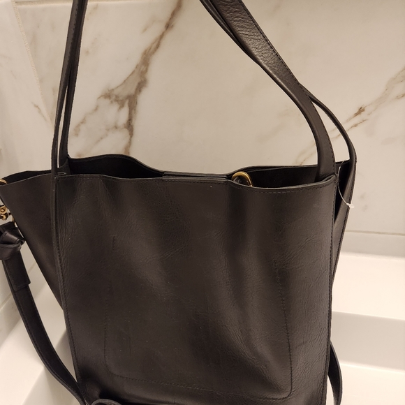 Madewell Black Leather The Sydney Tote Bag - Picture 3 of 8
